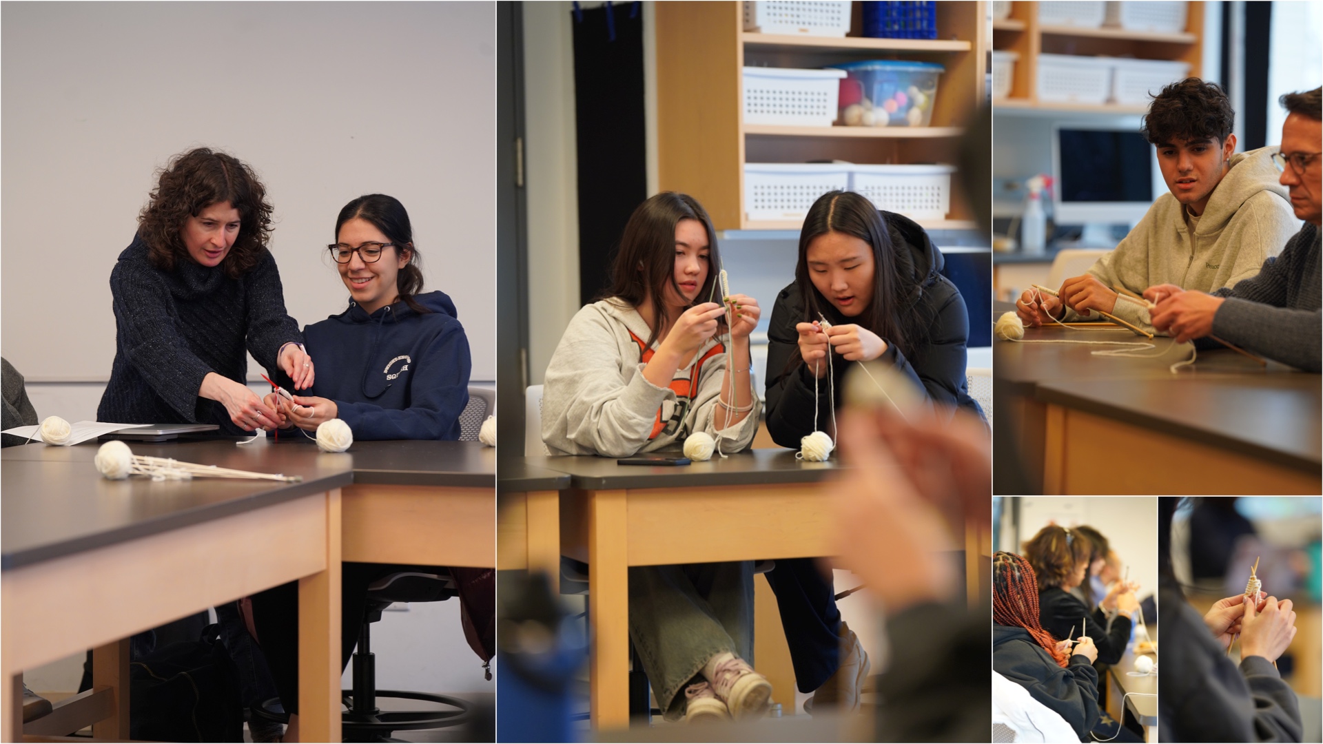 US Students “Lunch & Learn” How to Knit